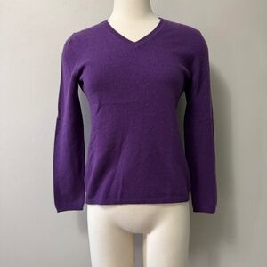 Lord & Taylor Rich Purple Scoop Neck Sweater
